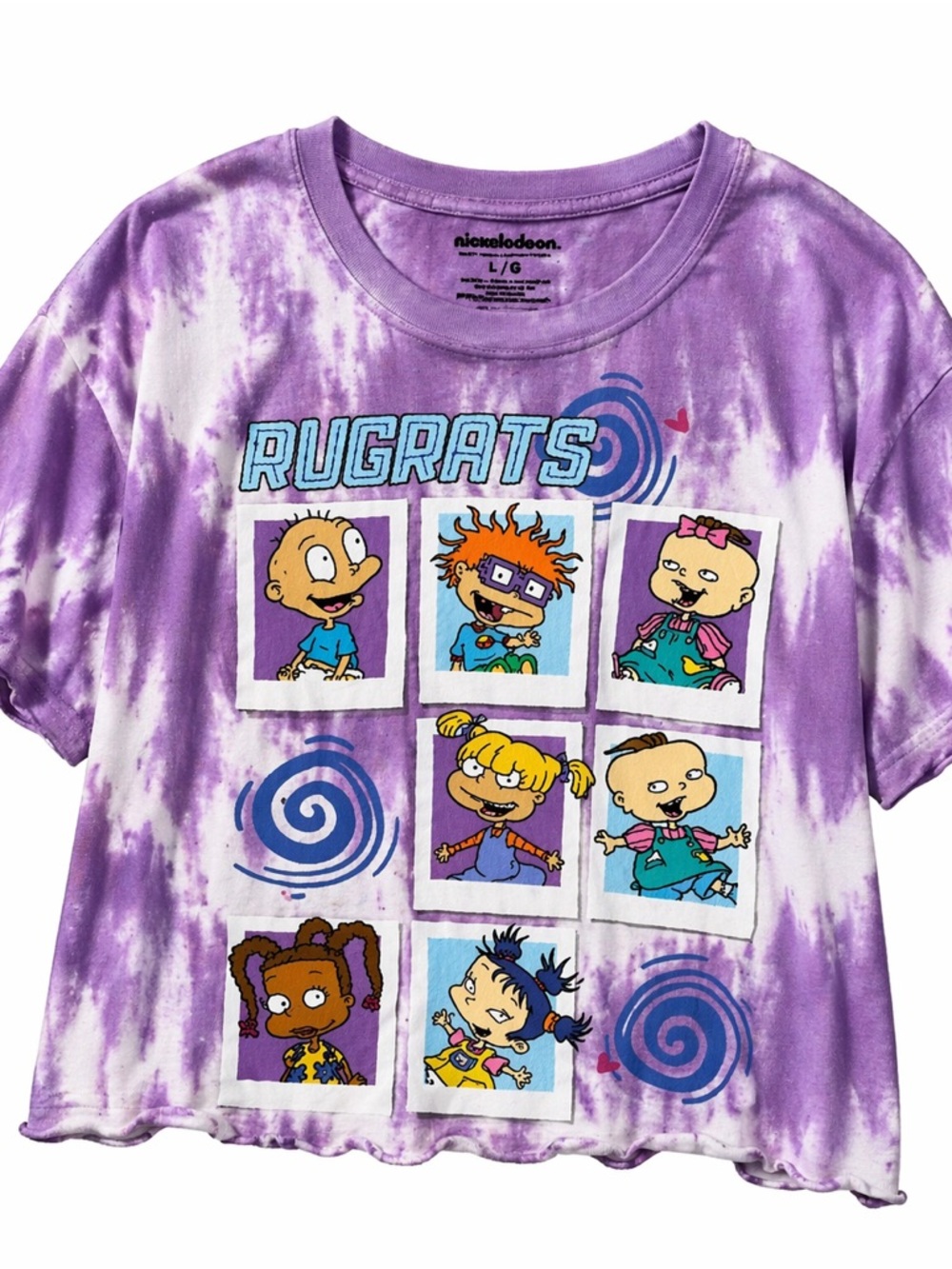 Nickelodeon Rugrats Crop Top Purple Tie-Dye